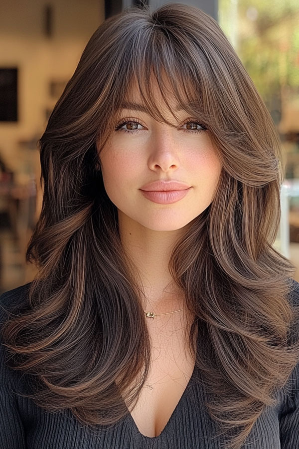 Long Layered Hair with Bangs: 2025’s Top Trend for Volume & Style