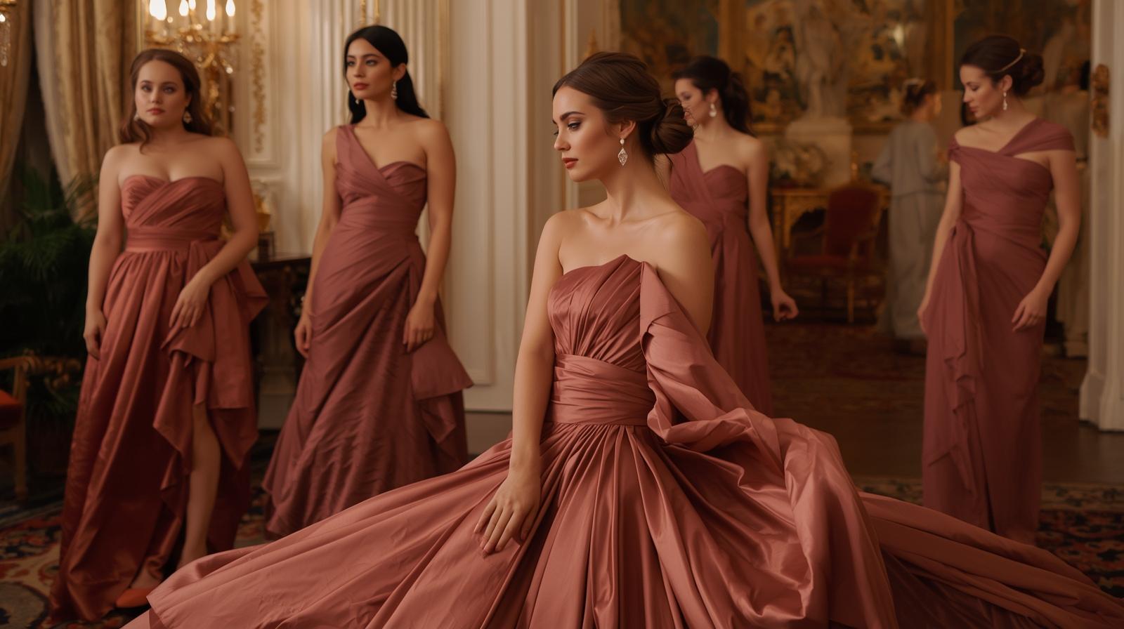 Rehearsal regale bridesmaid dress for venue & position