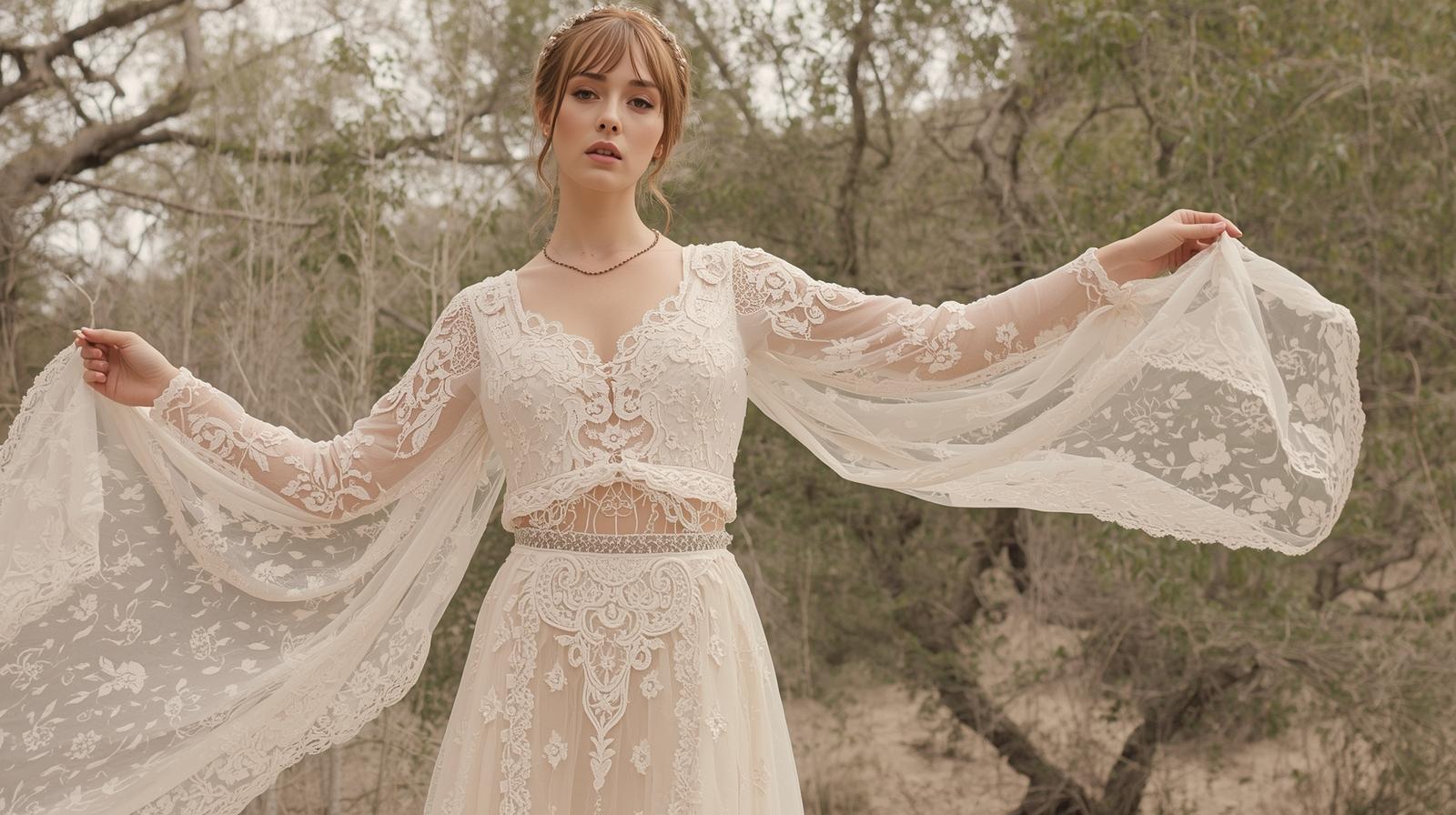 Two Piece Wedding Dress Boho Bridal