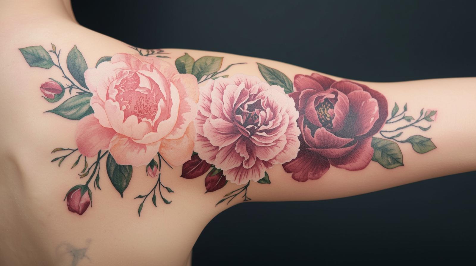 floral tattoos for the back of the arm