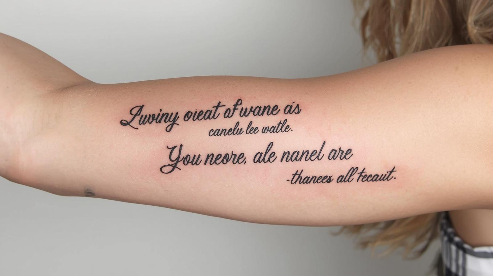 script and quote tattoos for the back of the arm